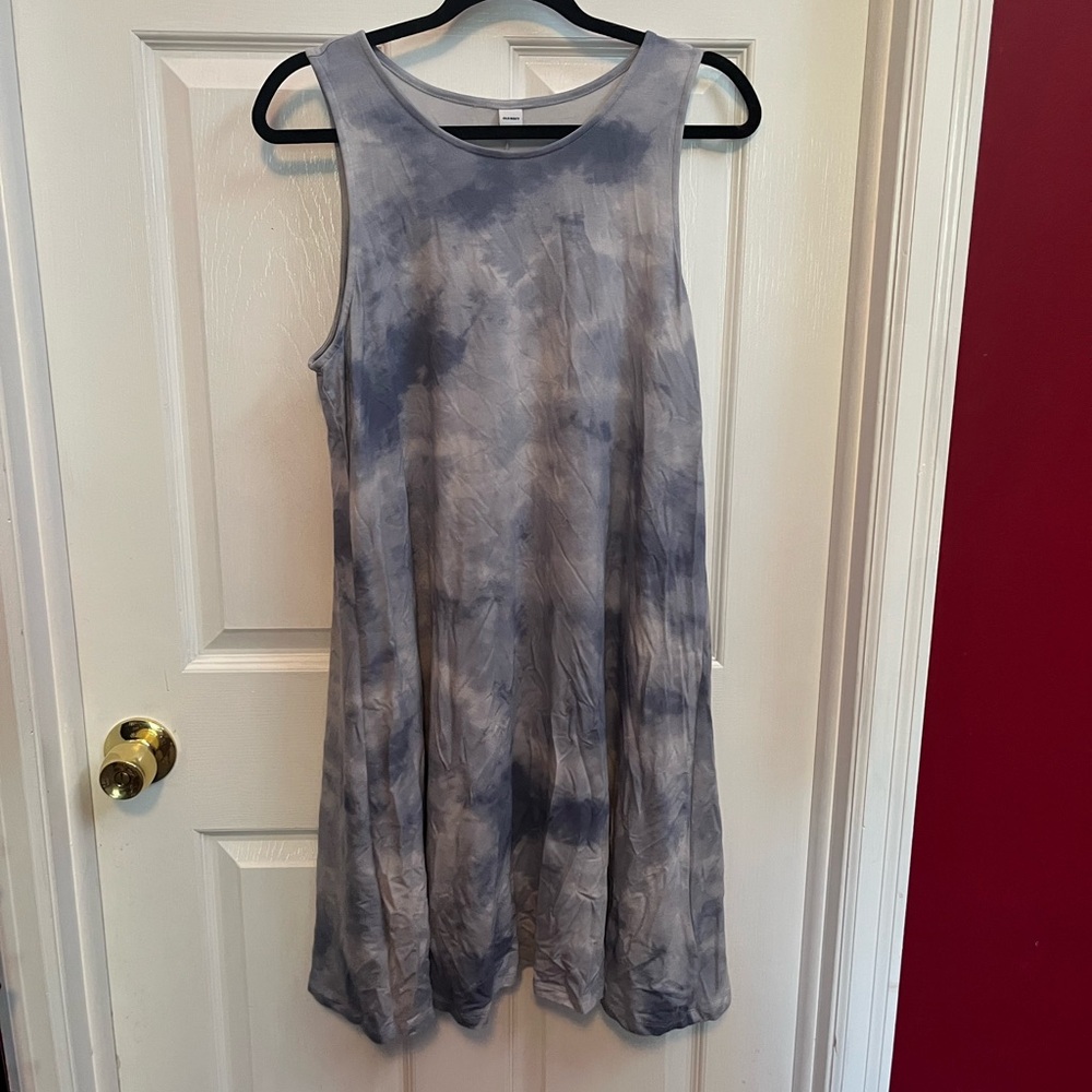 Old Navy Gray Tie-Dye Mini Dress